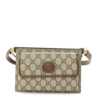 Gucci GG Supreme Monogram Canvas Interlocking G Belt Bag Beige Ebony 1 of 10