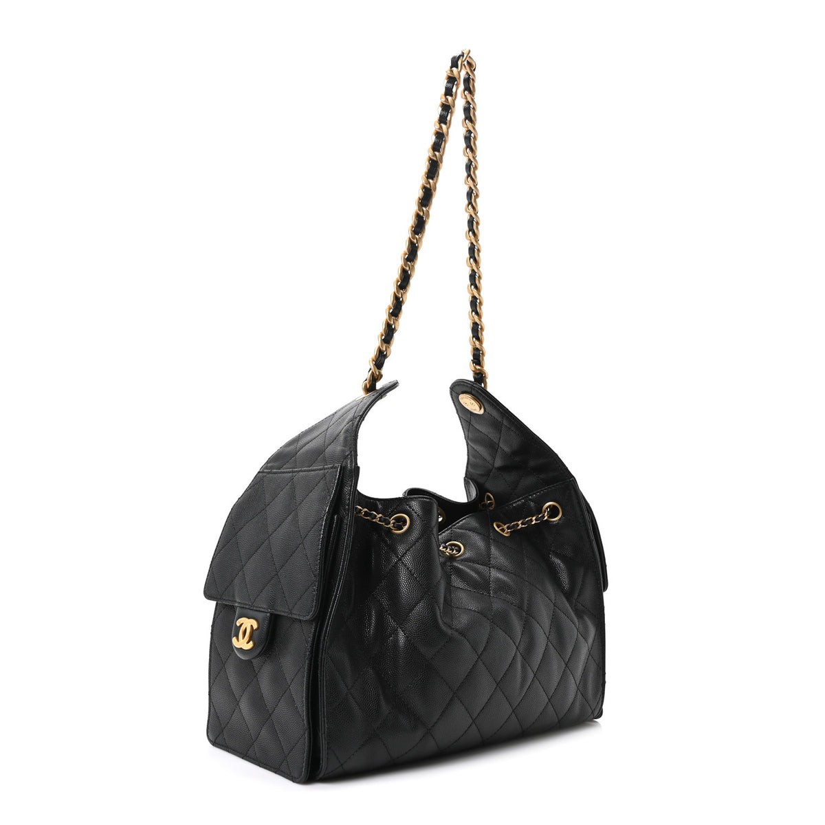 Caviar Quilted Small Chanel 25 Handbag Black