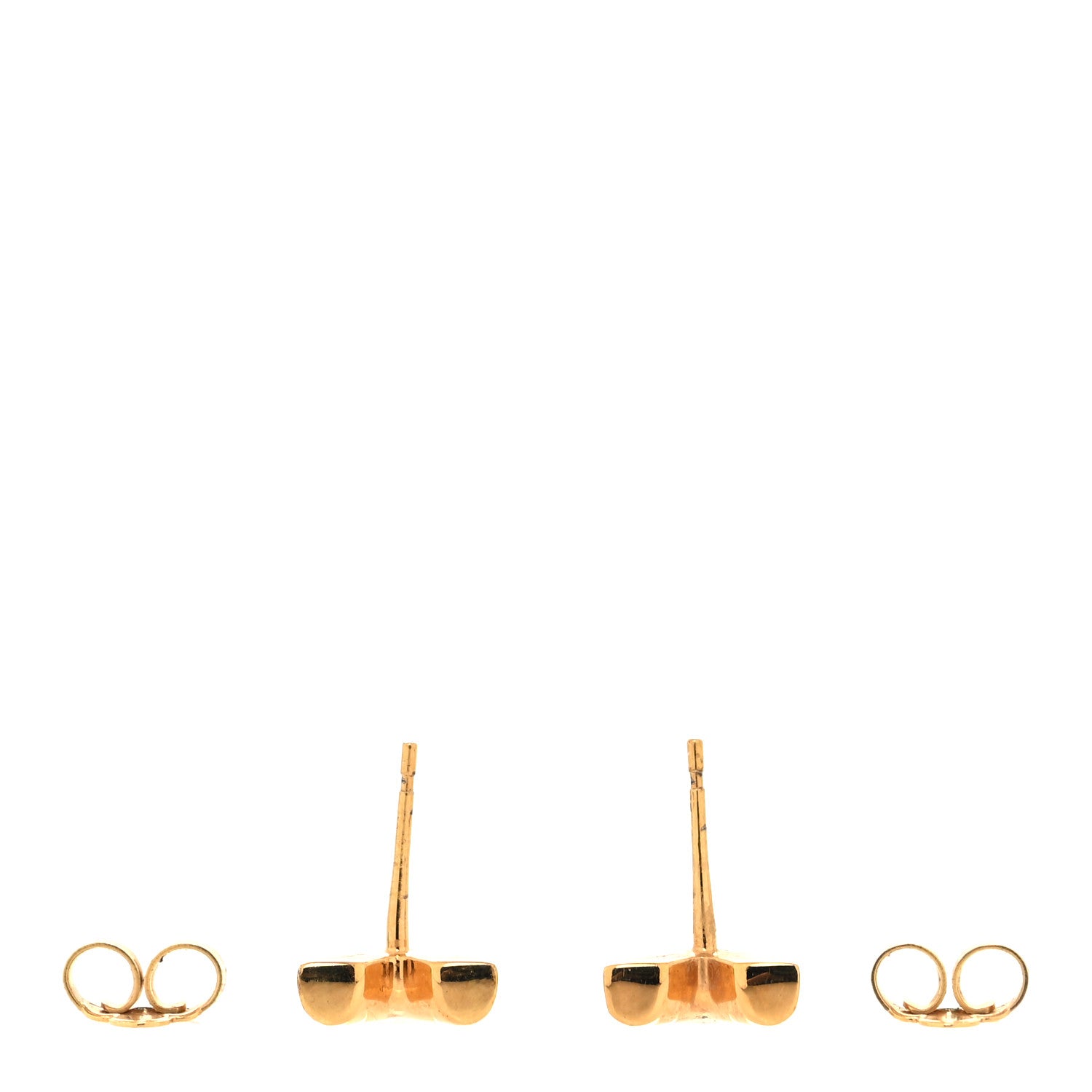 Louis Vuitton Brass Essential V Stud Earrings Gold 3 of 4