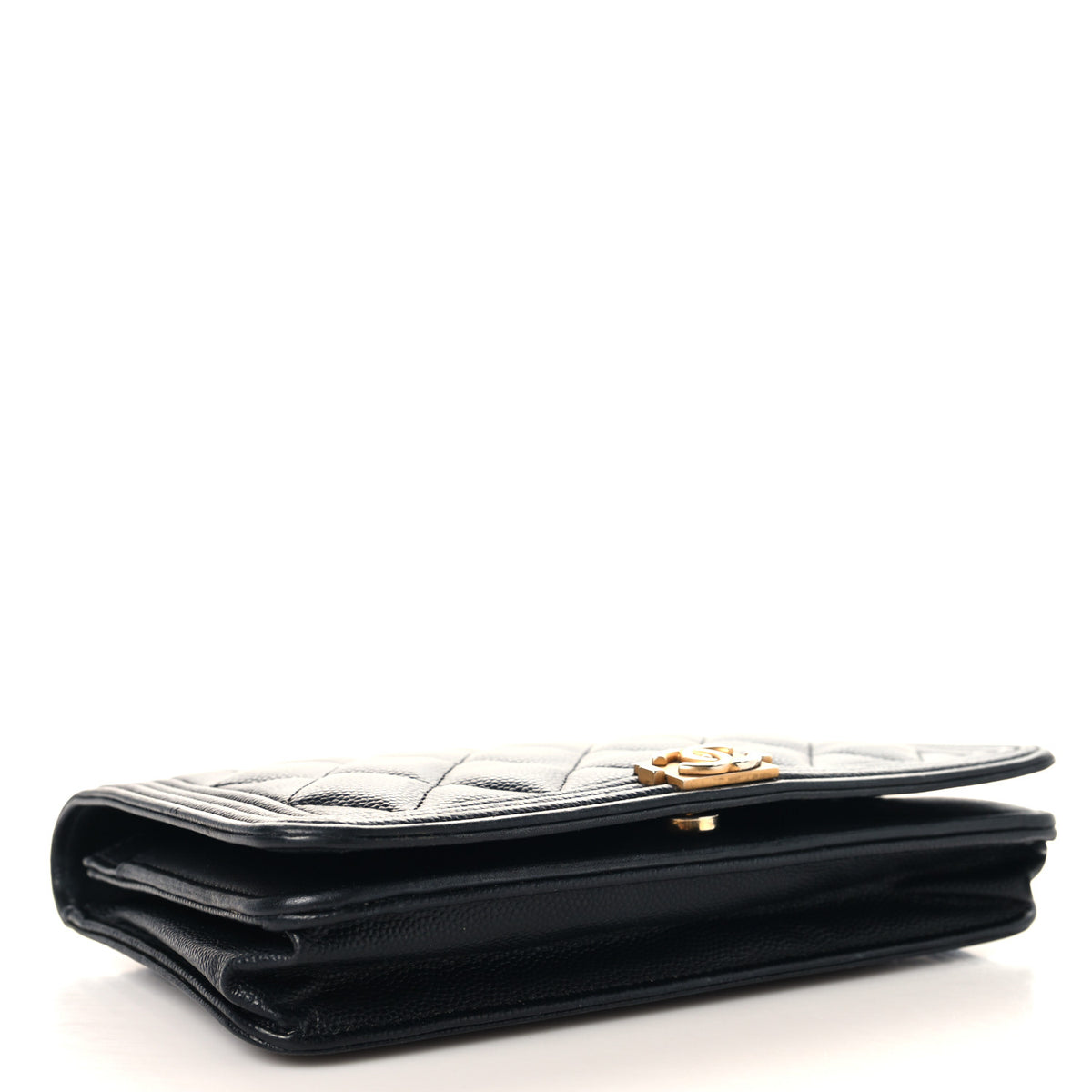 Caviar Quilted Boy Wallet On Chain WOC Black