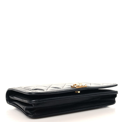 Chanel Caviar Quilted Boy Wallet On Chain WOC Black 3 of 10