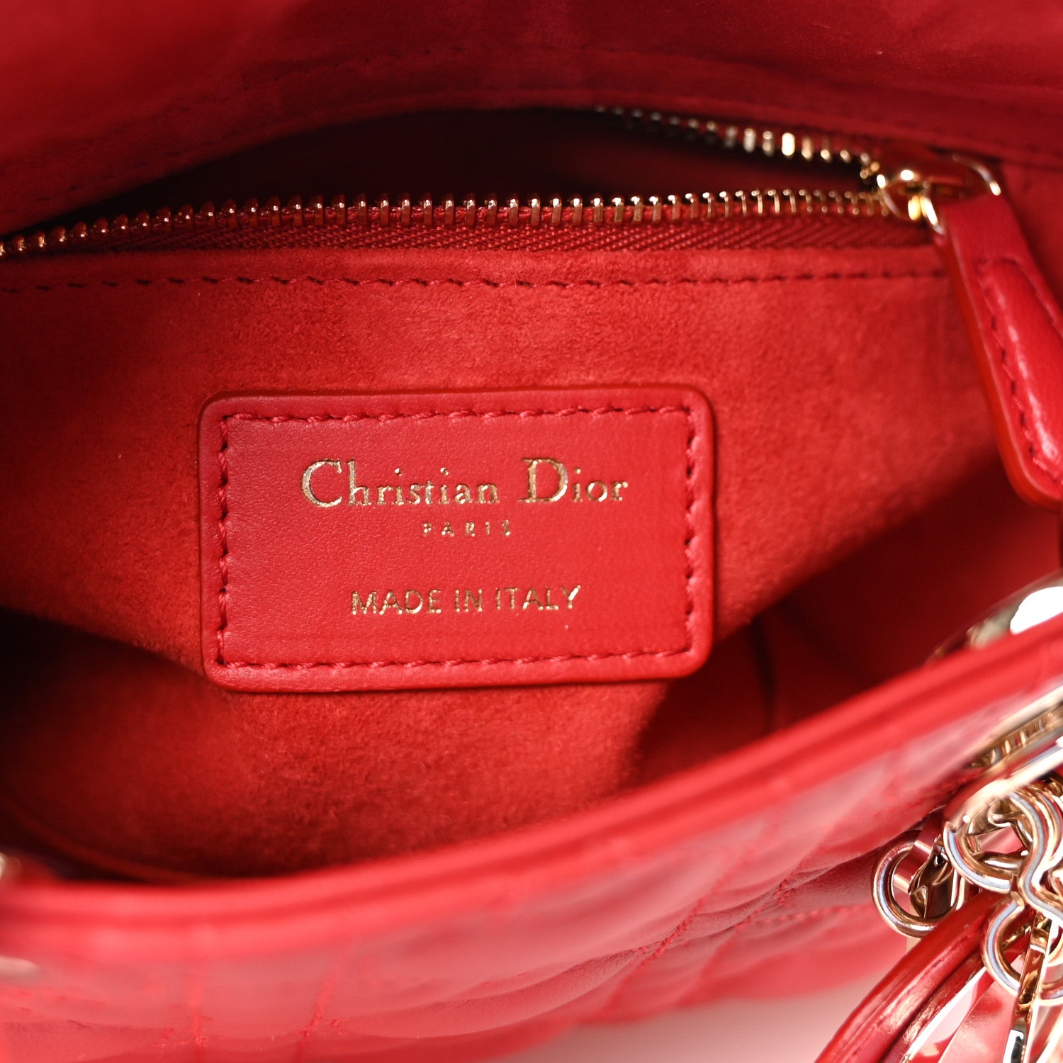 Christian Dior Calfskin Cannage Dioramour Mini Lady Dior Bag