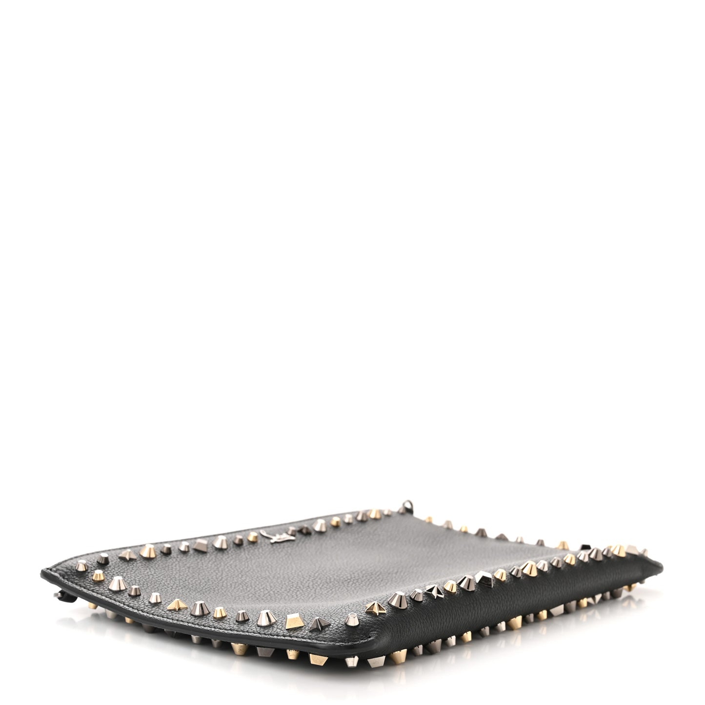 Calfskin Empire Trashmix Spike Loubiclutch Clutch Black
