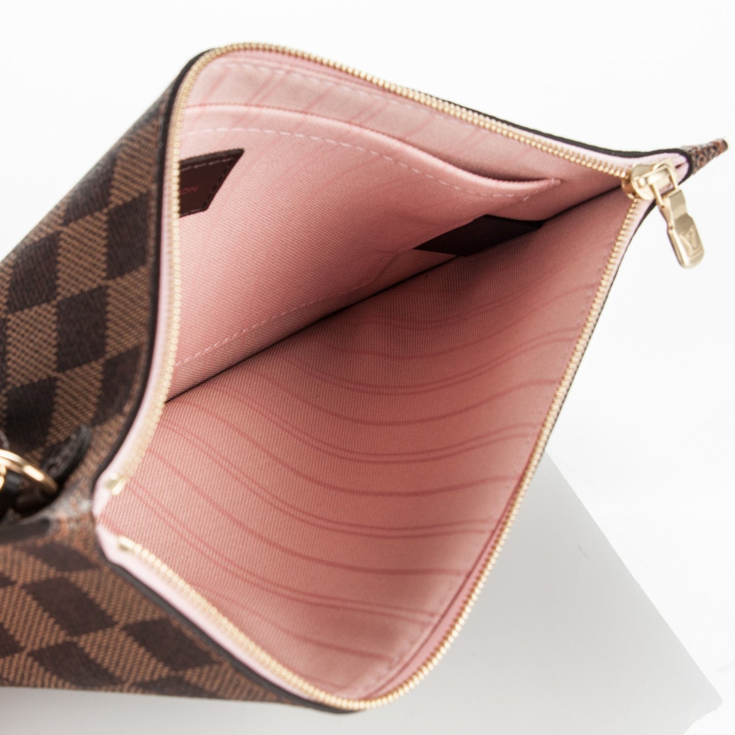 Damier Ebene Neverfull MM GM Pochette Rose Ballerine