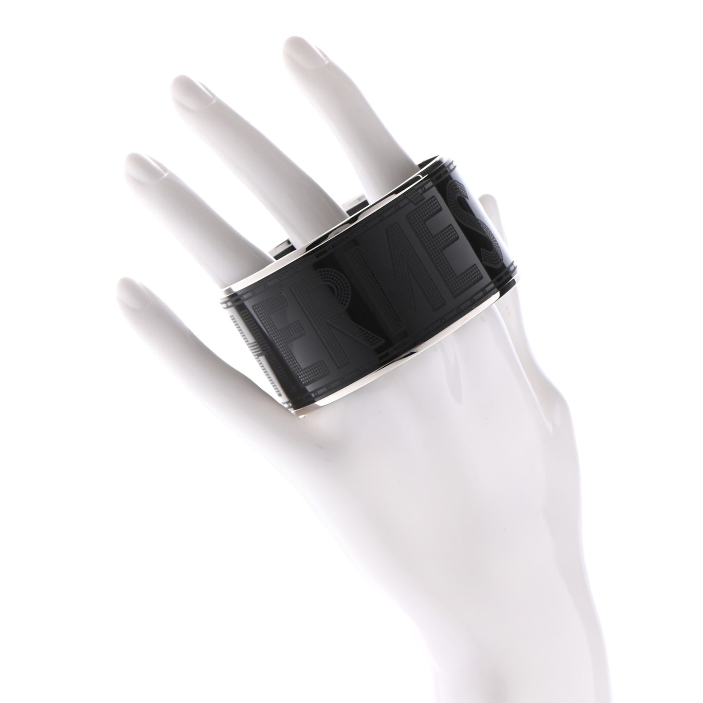 Enamel Printed Sellier Extra Wide Bracelet 65 Black