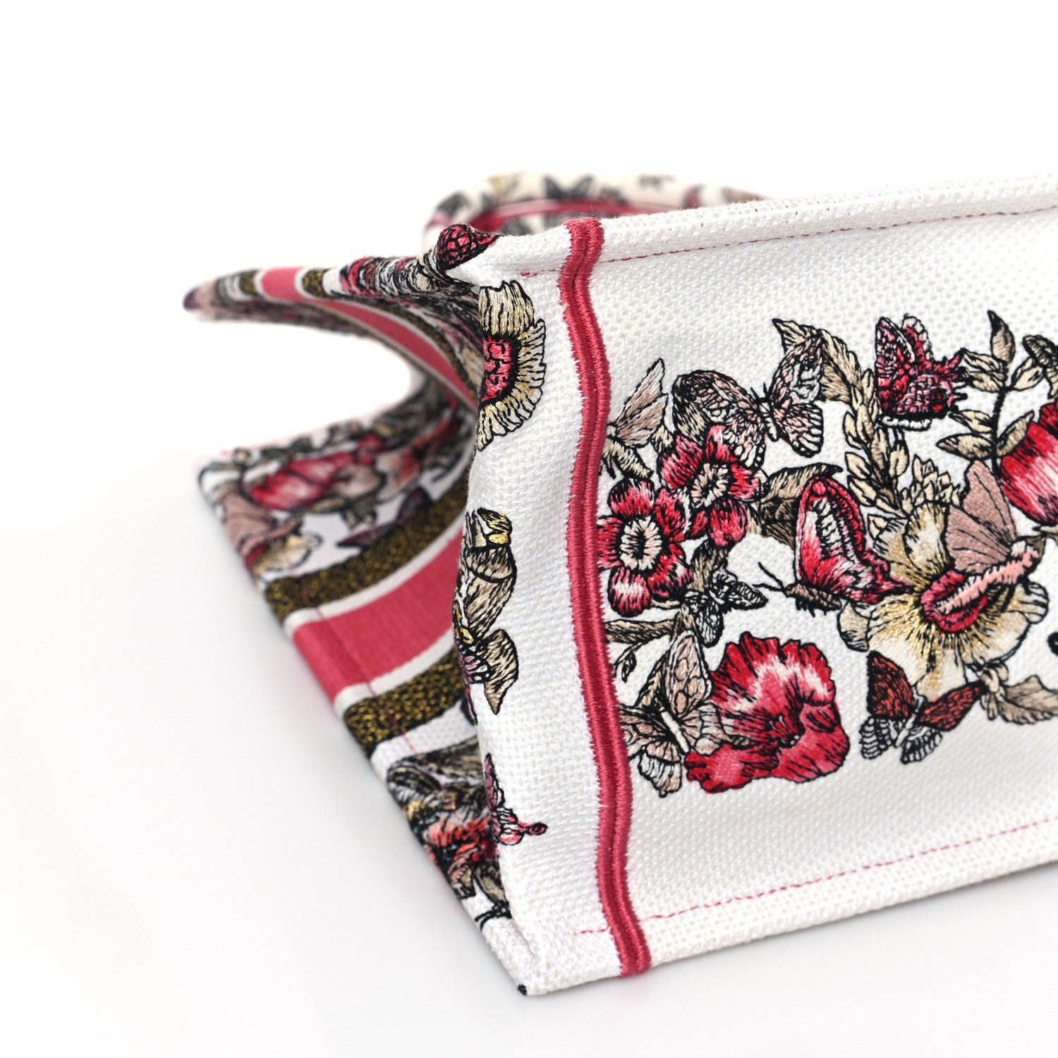 Christian Dior Canvas Embroidered Medium Butterfly Print Book Tote Multicolor 8 of 9