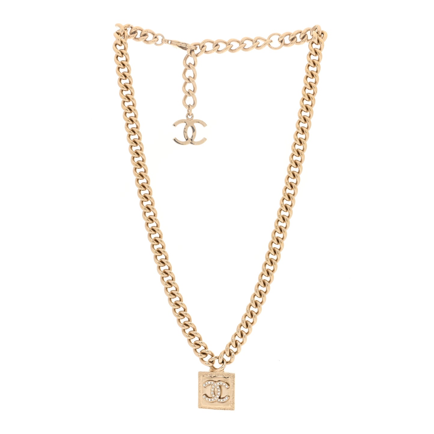 Metal Crystal CC Choker Gold