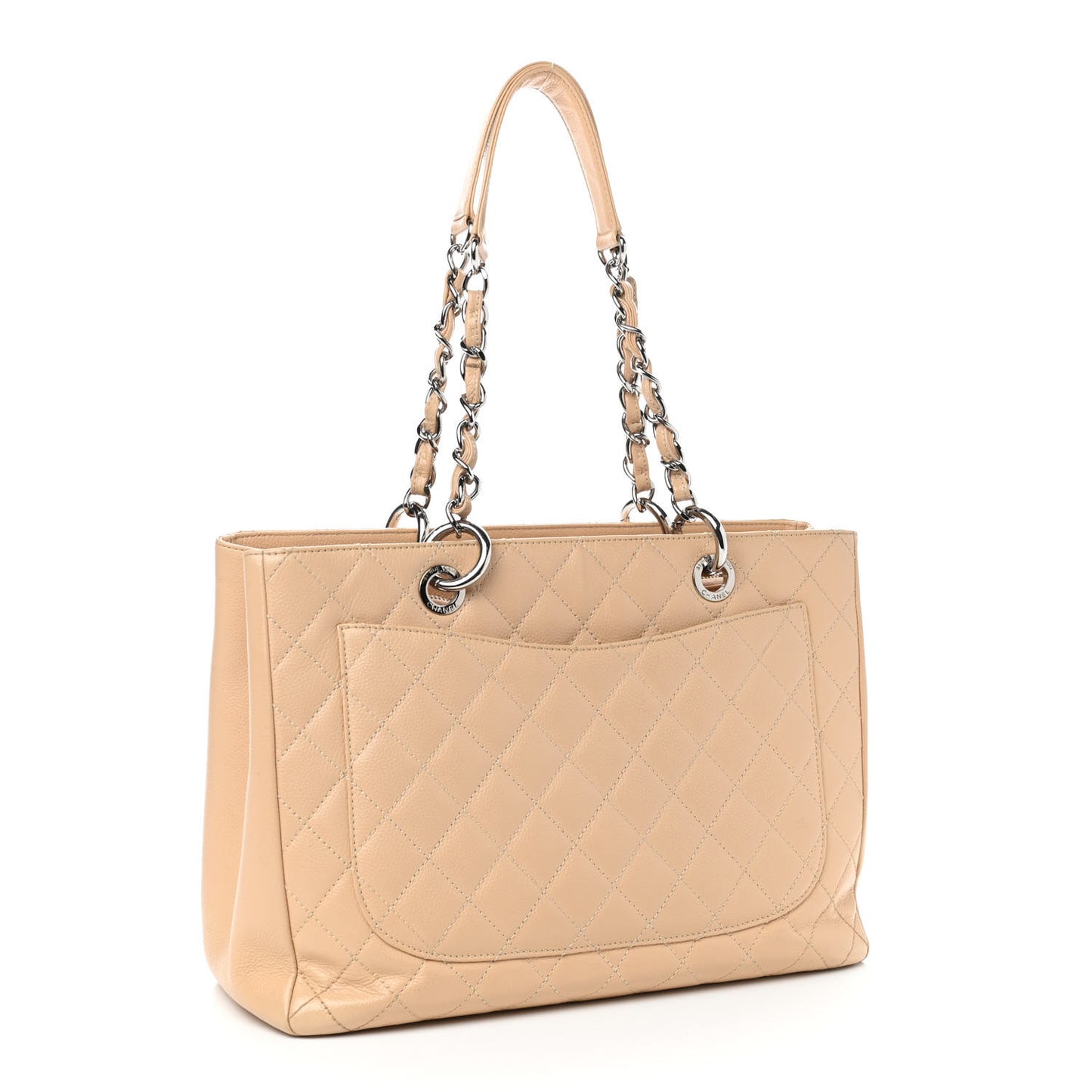 Caviar Quilted Grand Shopping Tote GST Beige Clair