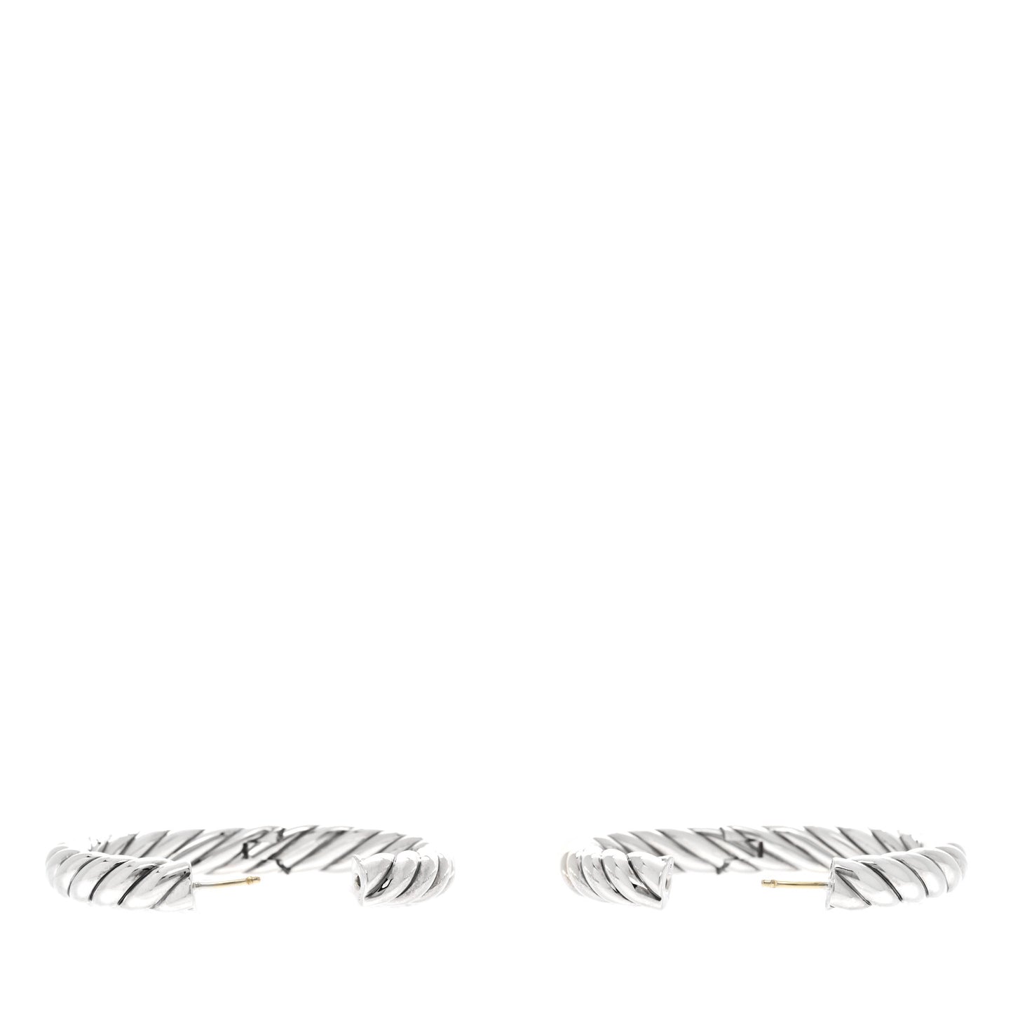 Sterling Silver 38mm Sculpted Cable Hoop Earrings