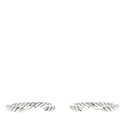 David Yurman Sterling Silver 38mm Sculpted Cable Hoop Earrings 3 of 4