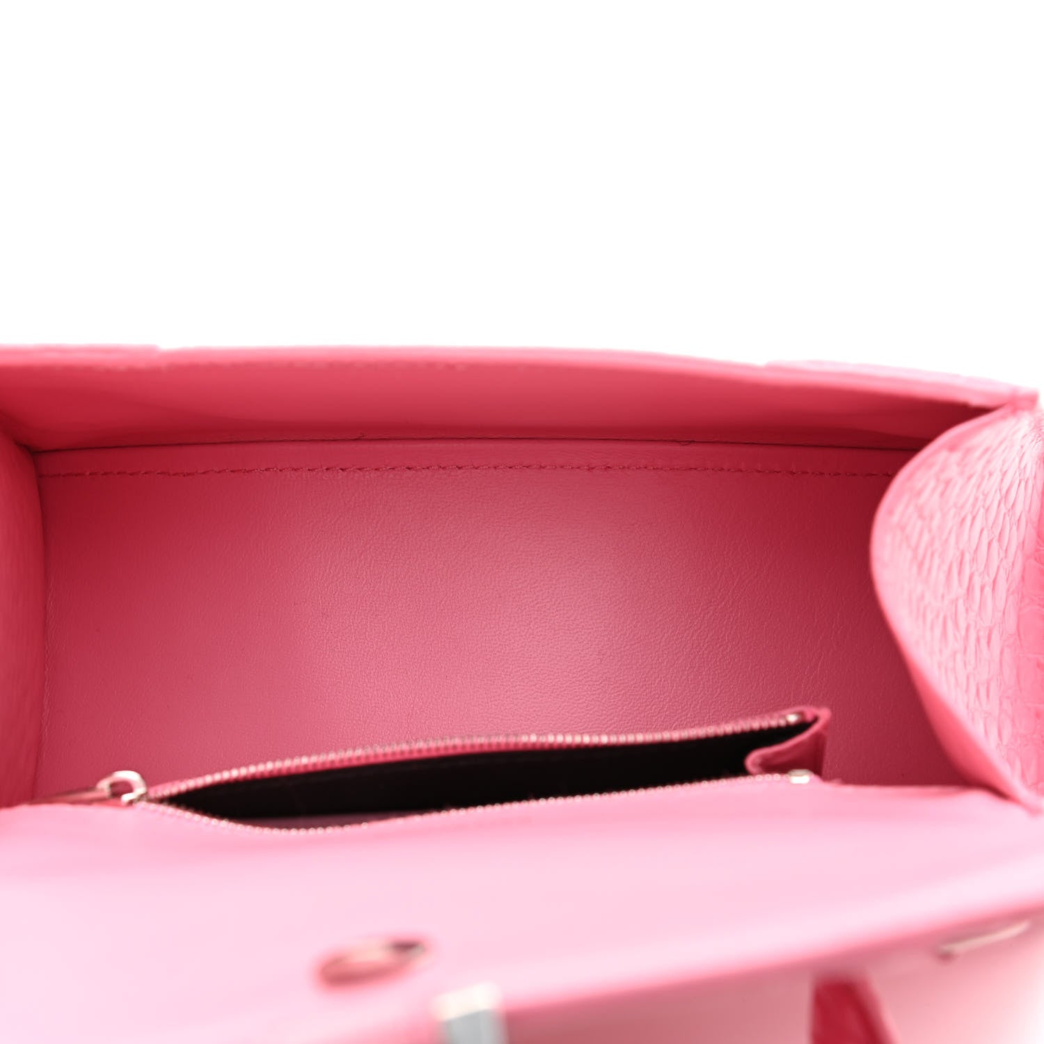 Balenciaga Calfskin Crocodile Embossed Degrade Small Hourglass Top Handle Bag Sweet Pink 4 of 14