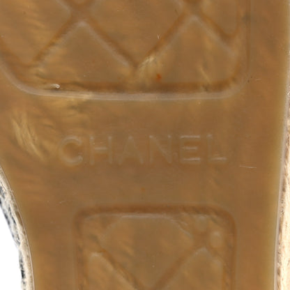 Chanel Mesh Grosgrain CC Espadrilles 38 Black White 7 of 14