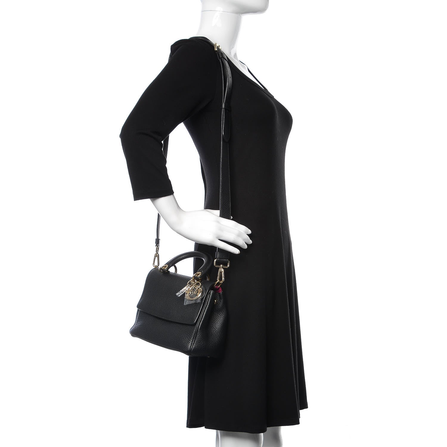 Christian Dior Bullcalf Mini Be Dior Flap Black Rose Indien 2 of 11