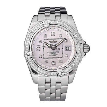Breitling Stainless Steel Diamond Mother of Pearl 32mm Lady Cockpit Quartz Watch A71356 1 of 8