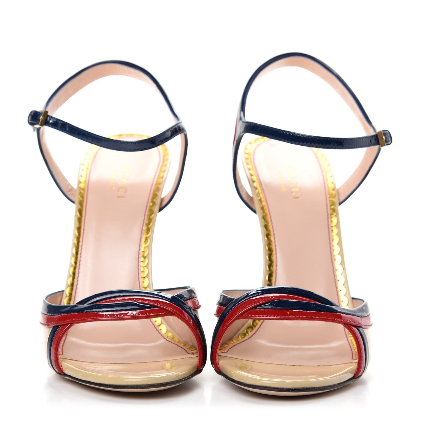 Patent Millie Ankle Strap Sandals 38 Red Blue Agata Sandstorm