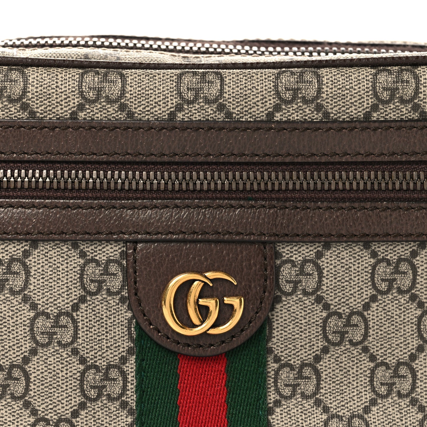 Gucci Soft GG Supreme Monogram Medium Ophidia Belt Bag Dark Brown 8 of 10