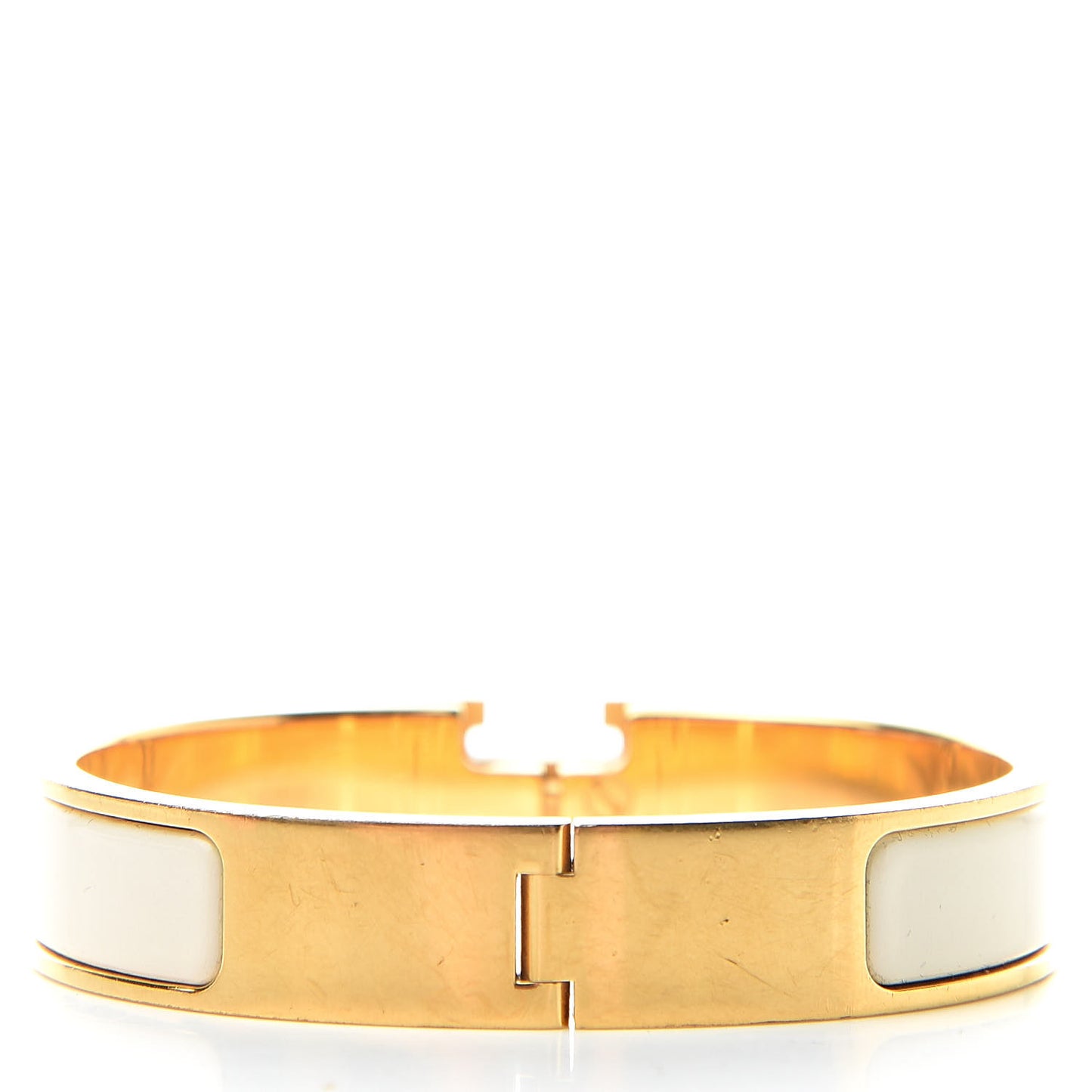 Enamel Narrow Clic Clac H Bracelet PM Craie