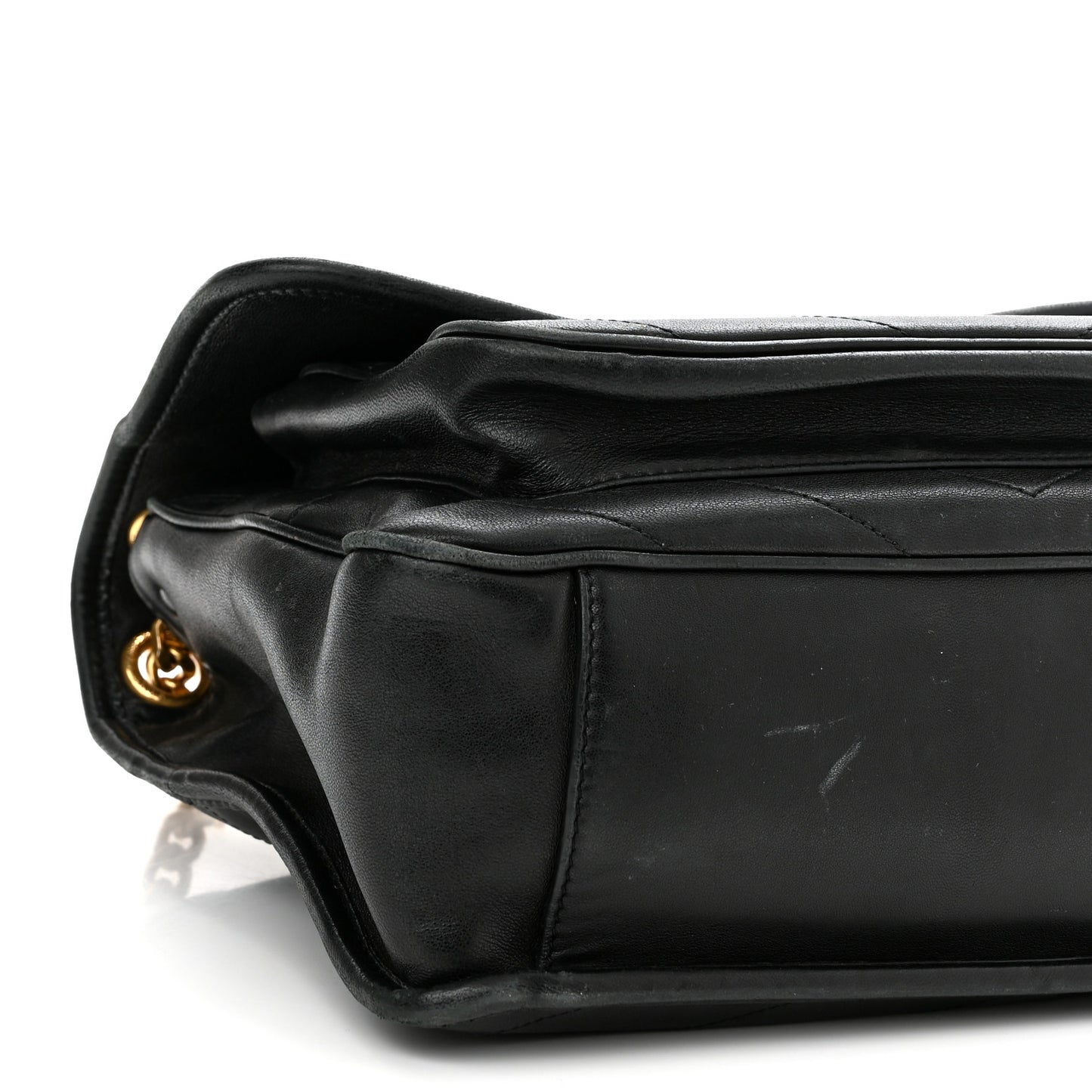 Lambskin Matelasse Monogram Medium Niki Chain Satchel Black
