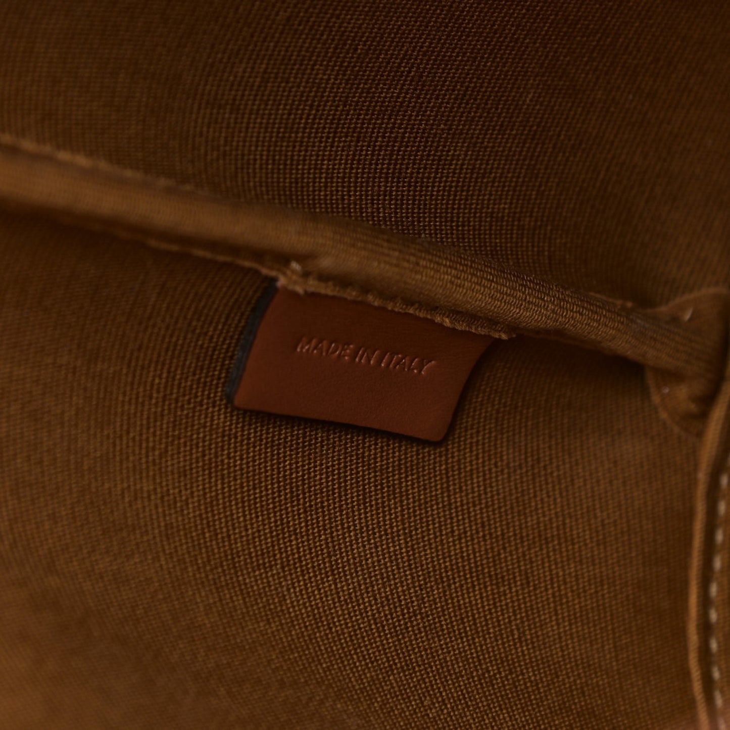 Triomphe Canvas Calfskin Small Bucket Bag Tan