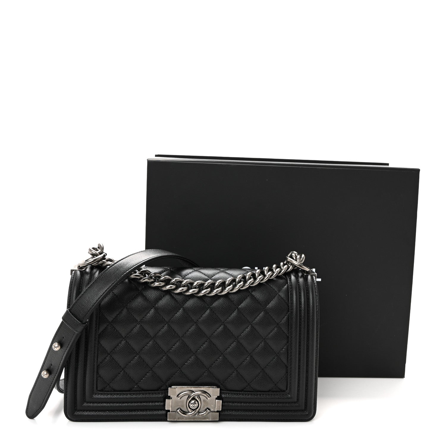 Chanel Caviar Quilted Medium Boy Flap Black 11 of 11
