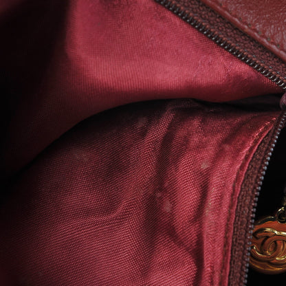 Chanel Lambskin Stitched Tassel Shoulder Bag Red 9 of 13