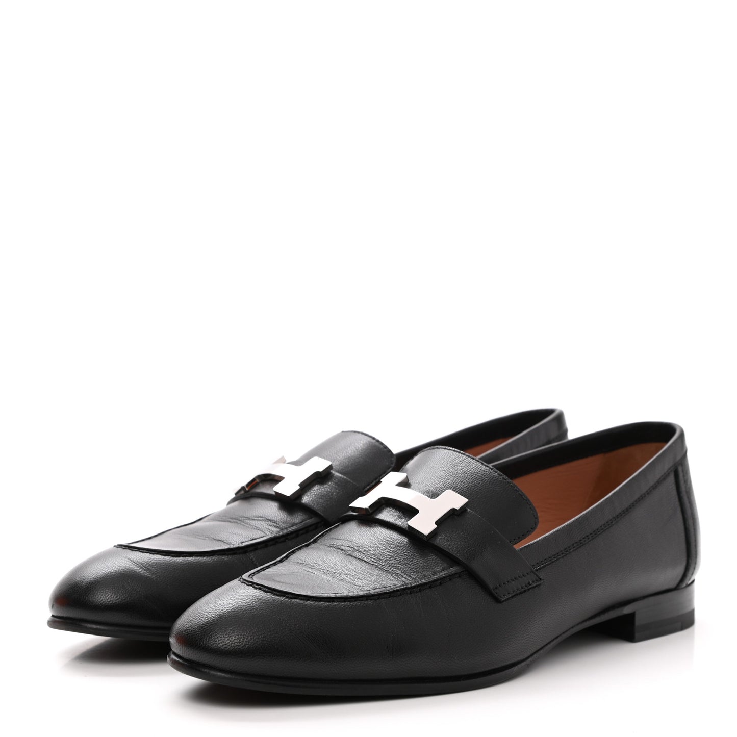 Goatskin Womens Paris Loafers 38.5 Black