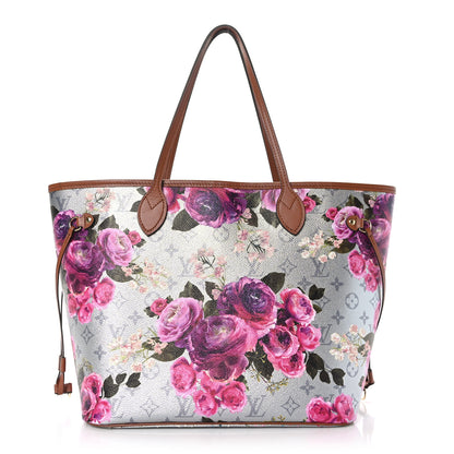 Louis Vuitton Metallic Monogram LV Garden Neverfull MM Silver 1 of 9