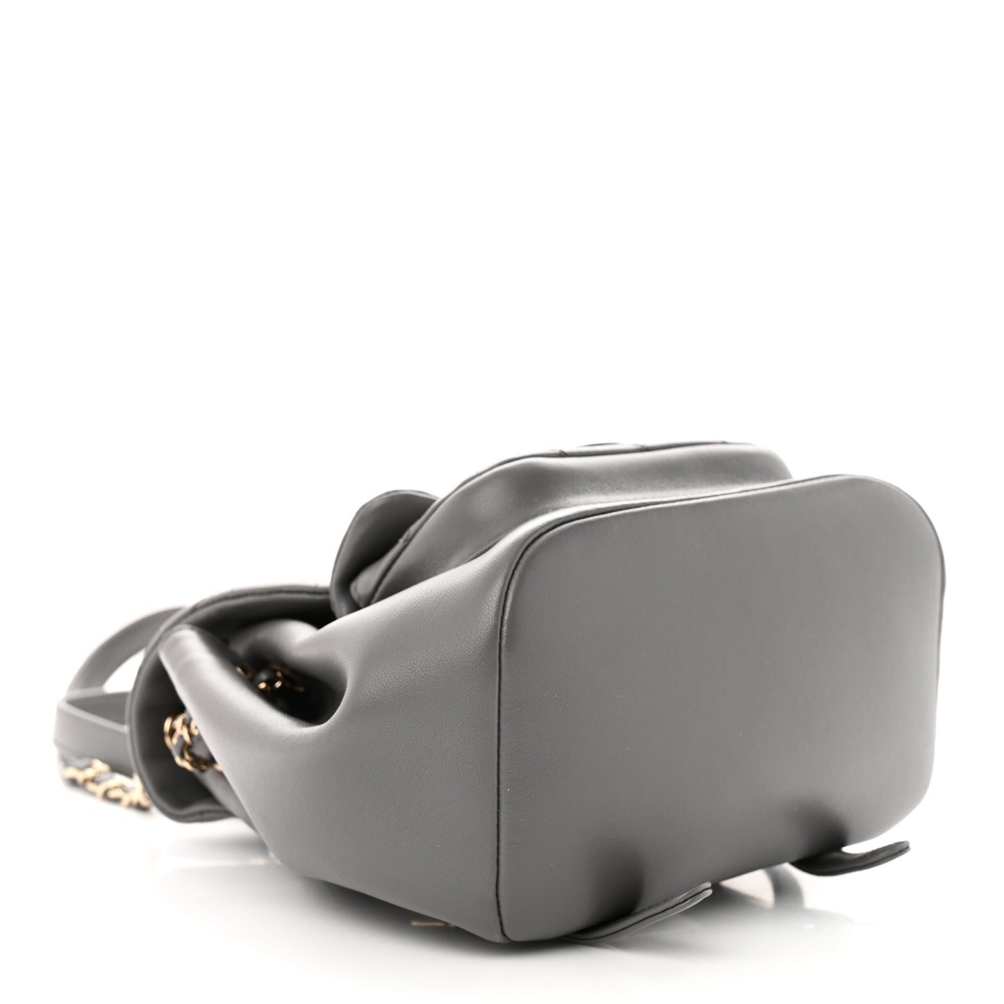 Lambskin Quilted Small Duma Drawstring Backpack Grey