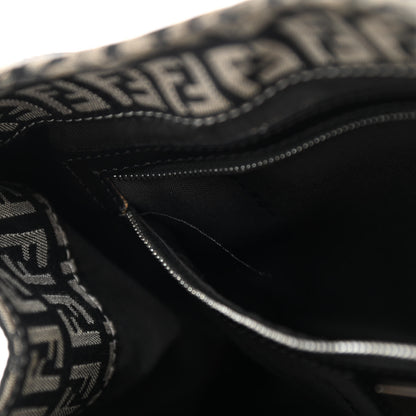 Fendi Zucchino Shoulder Bag Black White 10 of 13