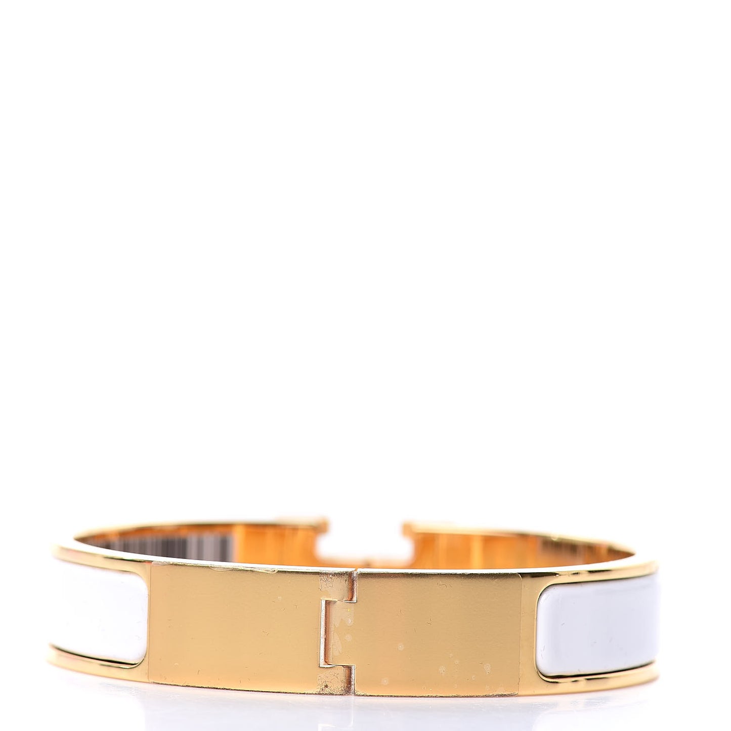 Enamel Narrow Clic Clac H Bracelet PM White