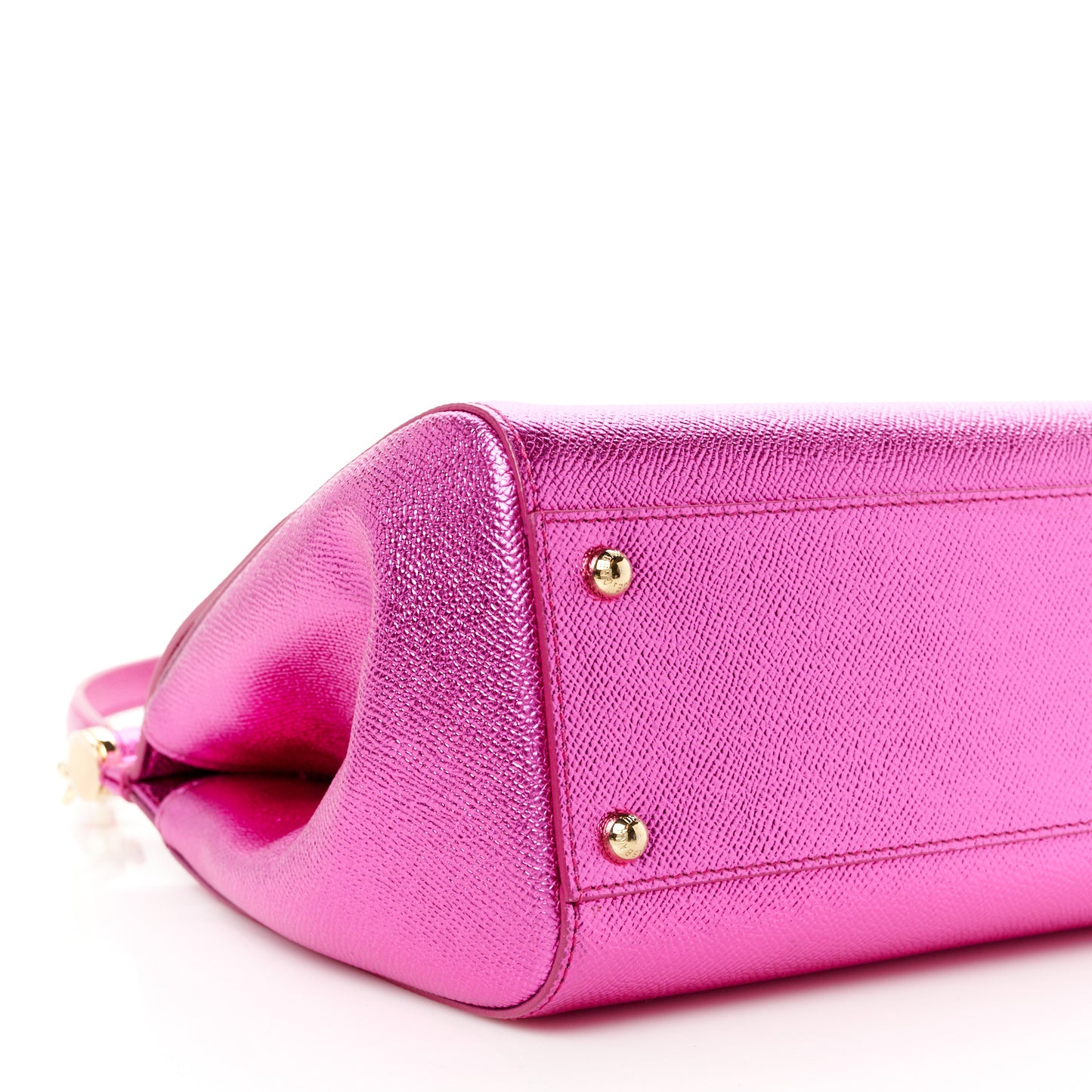 Metallic Dauphine Medium Miss Sicily Satchel Pink