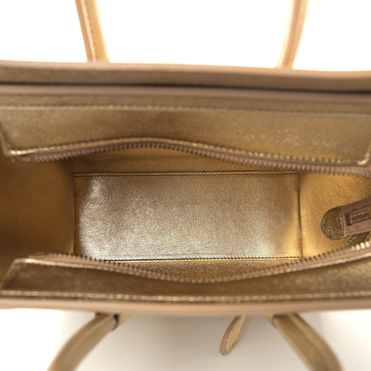 Celine Laminated Lambskin Nano Luggage Gold 4 of 4