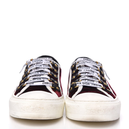 Christian Dior Velvet Walk'N'Dior Low Top Sneakers 38.5 Deep Amaranth 2 of 9