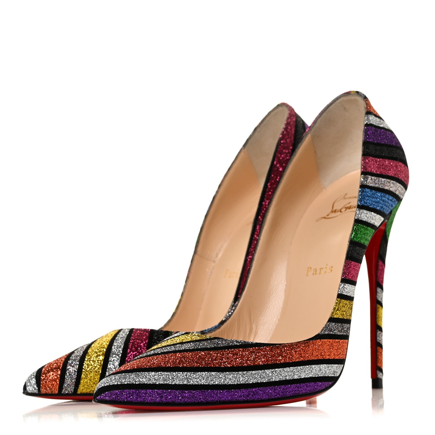 Christian Louboutin Suede Stripyglitter So Kate 120 Pumps 39 Multi 3 of 8