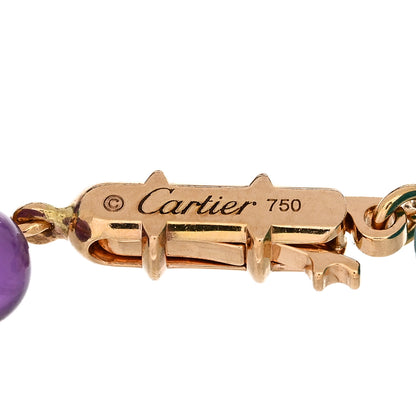 Cartier 18K Rose Gold Diamond Turquoise Amethyst Les Delices de Goa Bracelet 3 of 3