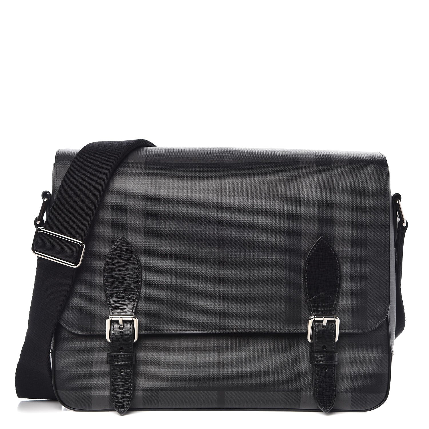 Burberry Smoked Check Medium Hendley Messenger Bag Black 1 of 7
