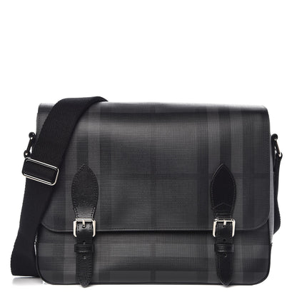 Burberry Smoked Check Medium Hendley Messenger Bag Black 1 of 7
