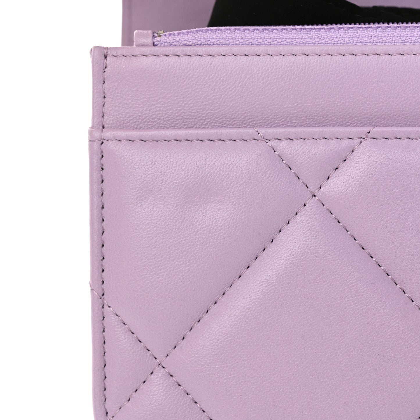 Lambskin Quilted Chanel 19 Wallet On Chain WOC Light Purple