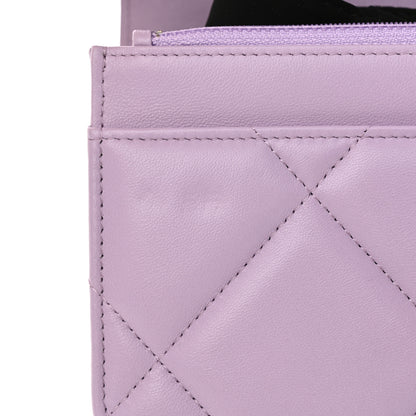 Chanel Lambskin Quilted Chanel 19 Wallet On Chain WOC Light Purple 14 of 15