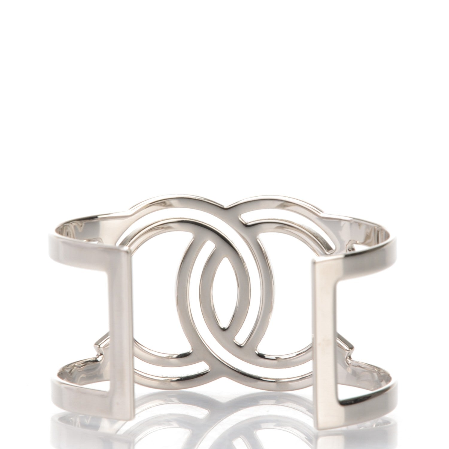 Chanel Crystal CC Cuff Silver 3 of 4