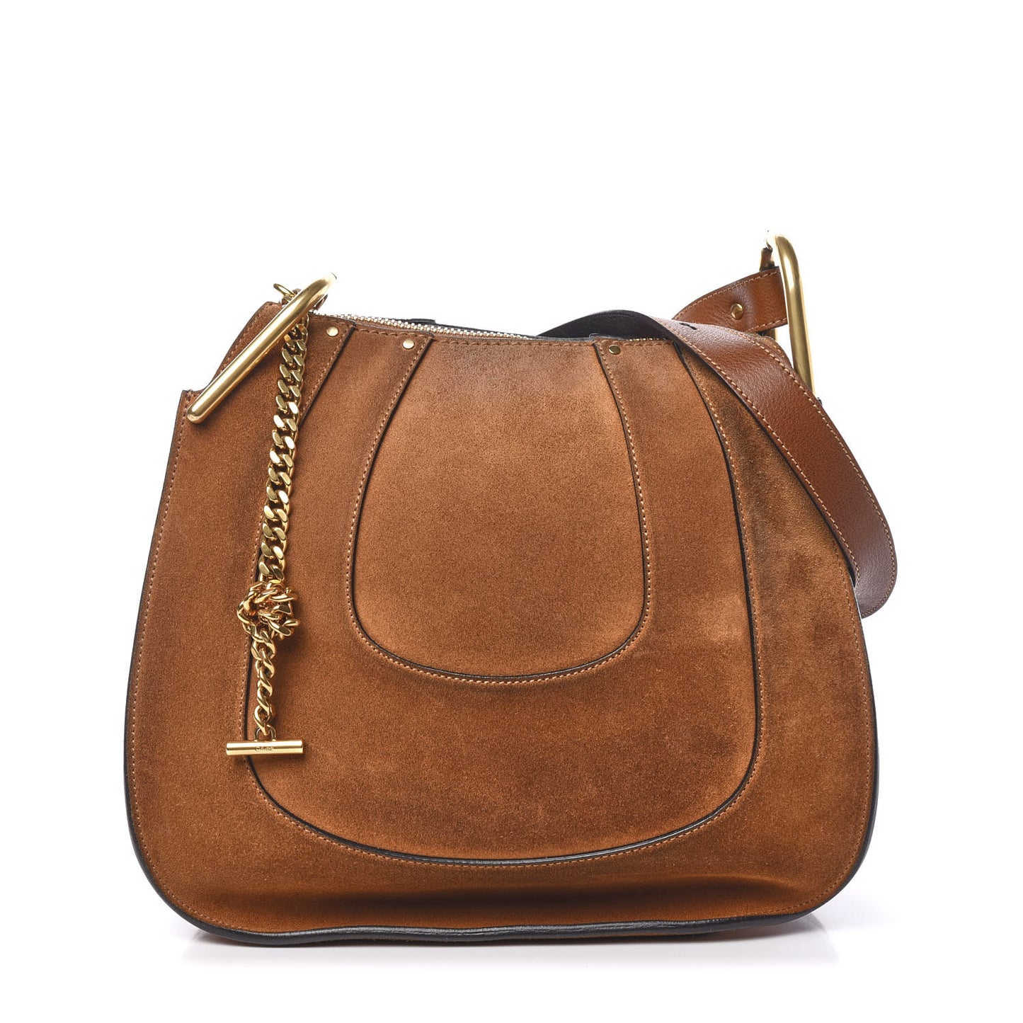 Suede Small Hayley Hobo Caramel
