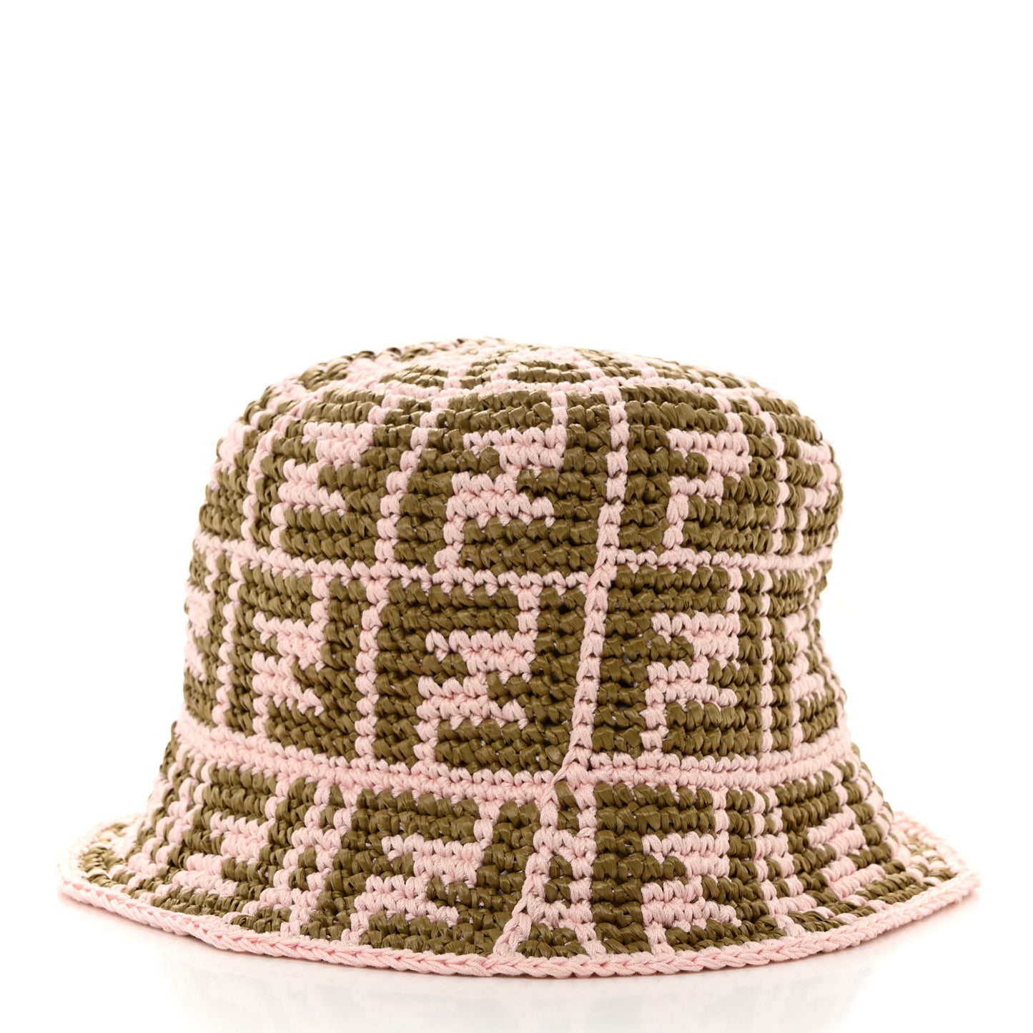 Cotton Rayon FF Woven Bucket Hat S/M Pink Khaki