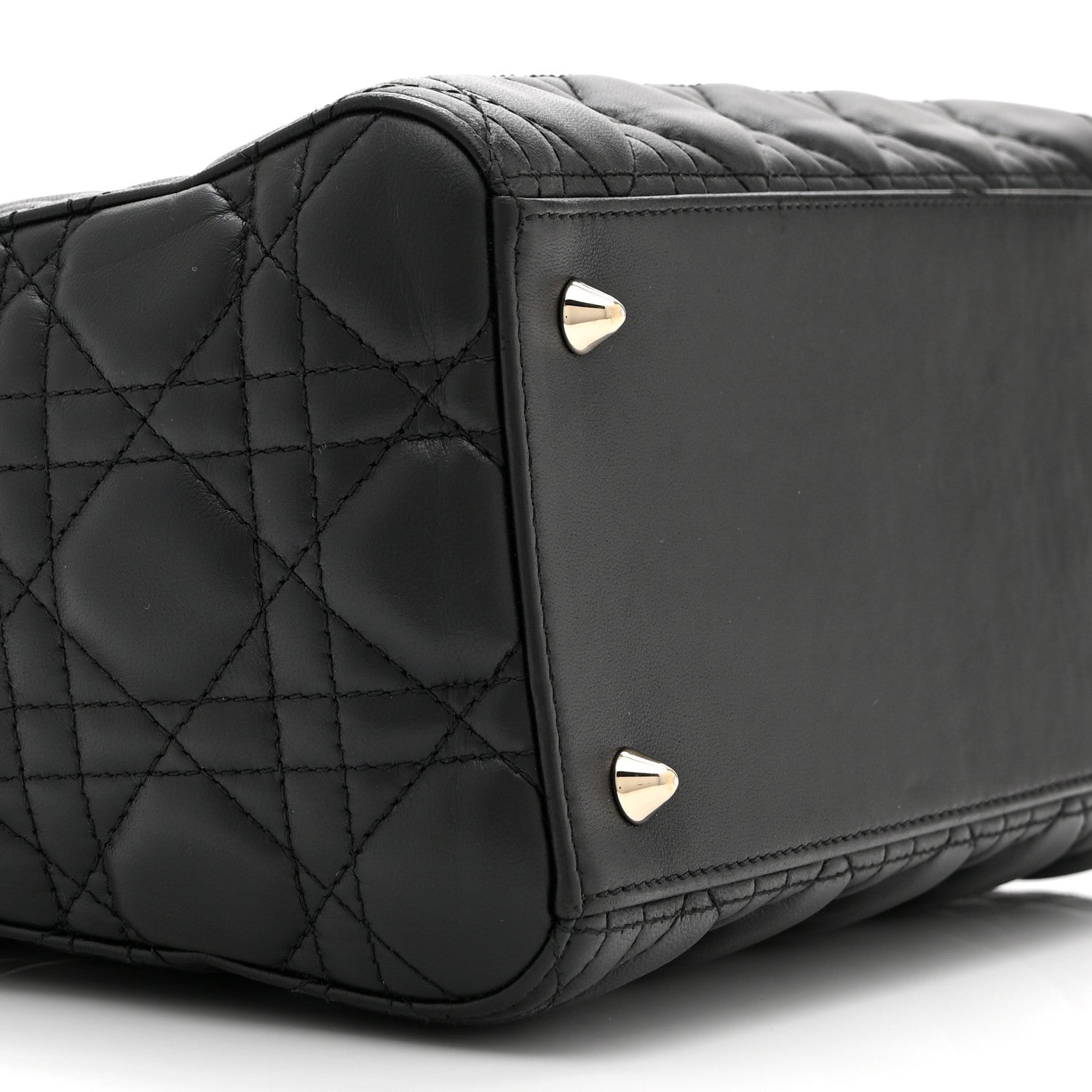 Christian Dior Lambskin Cannage Medium Lady Dior Black 9 of 10