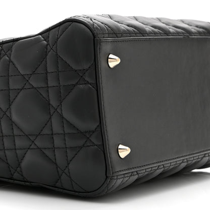 Christian Dior Lambskin Cannage Medium Lady Dior Black 9 of 10