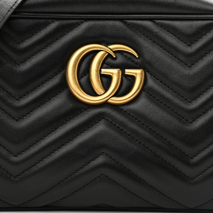 Gucci Calfskin Matelasse Small GG Marmont Chain Shoulder Bag Black 8 of 11