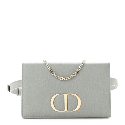 Christian Dior Grained Calfskin 30 Montaigne 2 in 1 Pouch Grey 1 of 11
