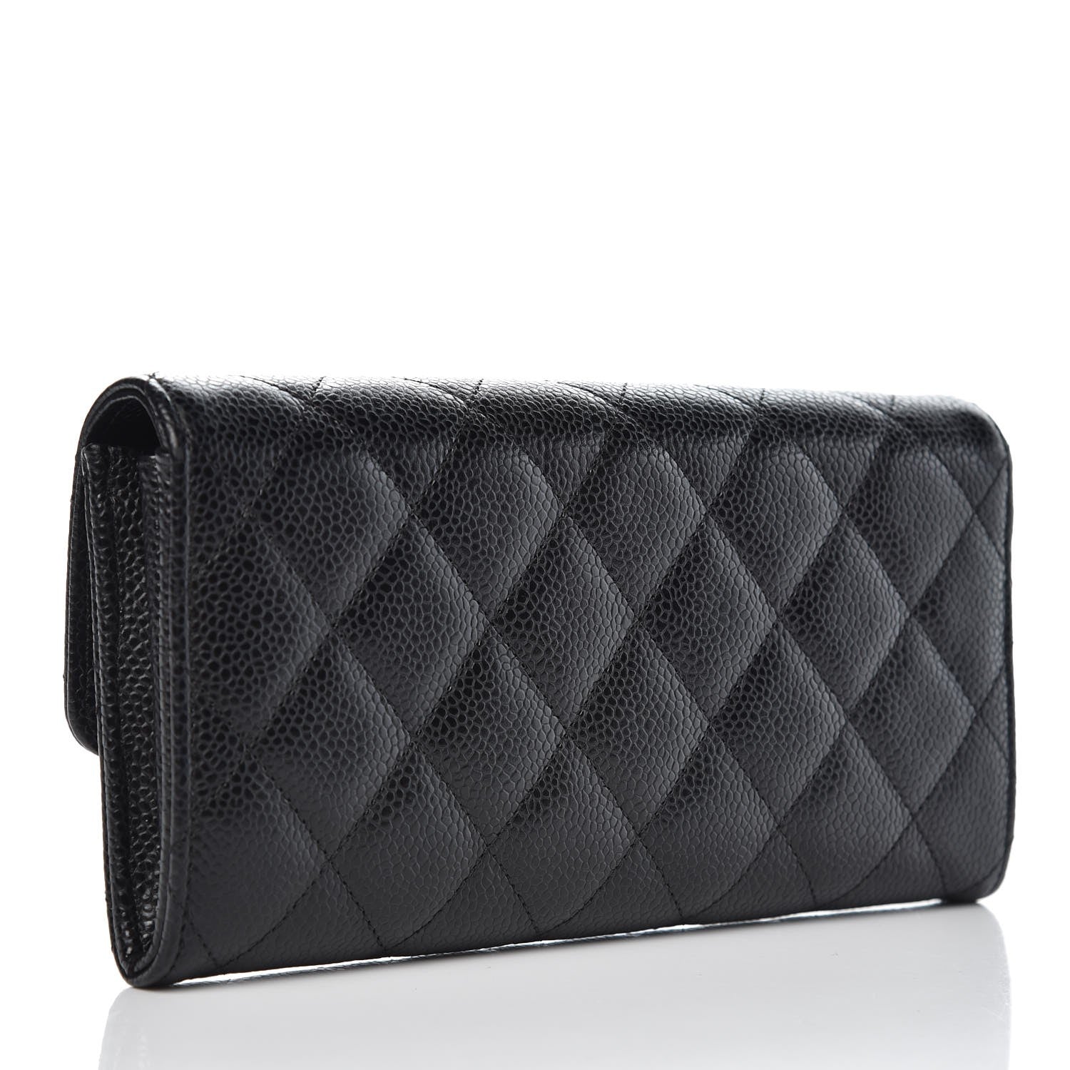 Chanel Caviar Quilted Large Gusset Flap Wallet Black 3 of 9