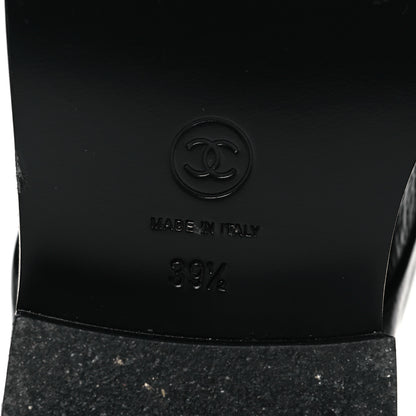 Chanel Shiny Goatskin Cap Toe Combat Boots 39.5 Black 6 of 7