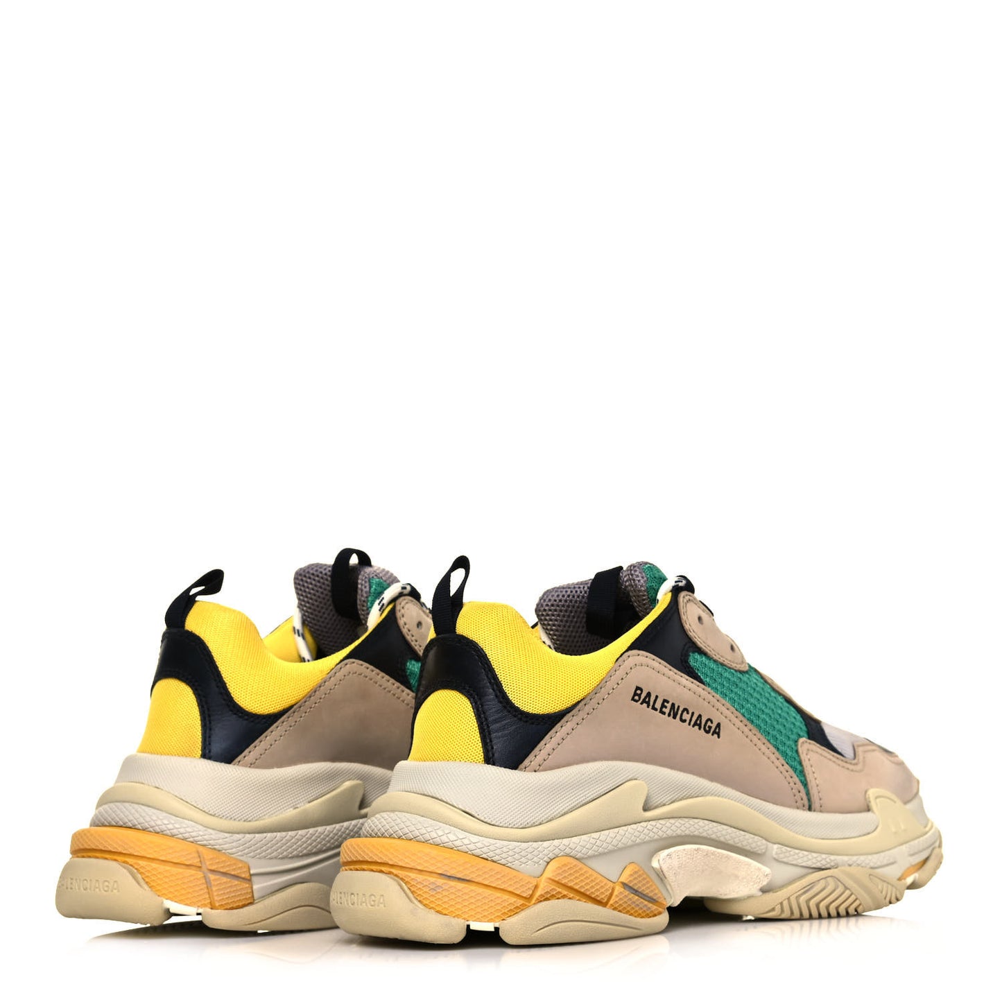 Fabric Mesh Mens Triple S Sneakers 43 Jaune Beige Vert Black Gris