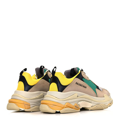 Balenciaga Fabric Mesh Mens Triple S Sneakers 43 Jaune Beige Vert Black Gris 4 of 9